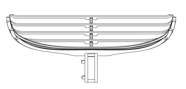 dessin technique de la structure du banc